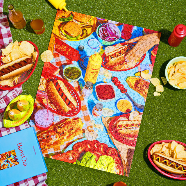 Piecework Puzzles Buns Out 1000 Piece Puzzle on the grass