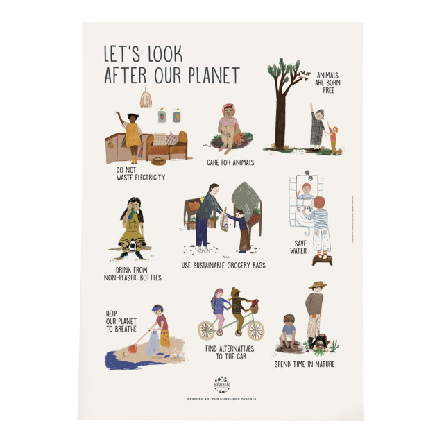Amaranto Collection A3 Unframed Print, Let's Look After Our Planet