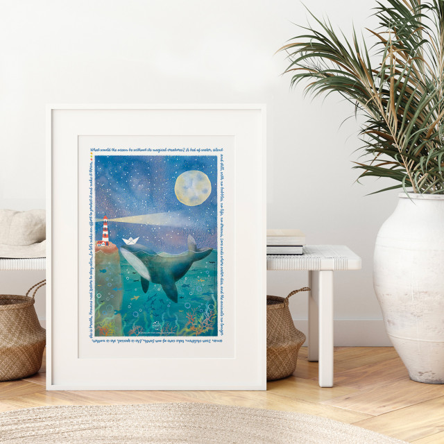 Amaranto Collection A3 Unframed Print, Paper Boat on a frame