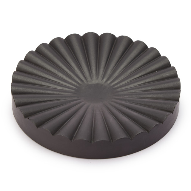 Alkaline Round Ribbed Soap Dish - Black 