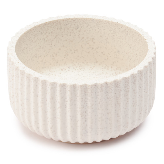 Alkaline Sand Ribbed Trinket Bowl angled view