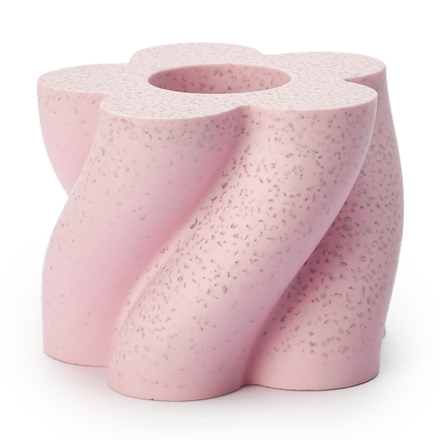 Alkaline Swirl Dinner Candle Holder - Fodant Pink