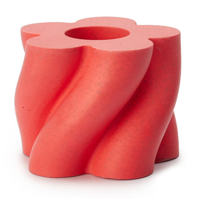 Alkaline Swirl Dinner Candle Holder - Radiant Red
