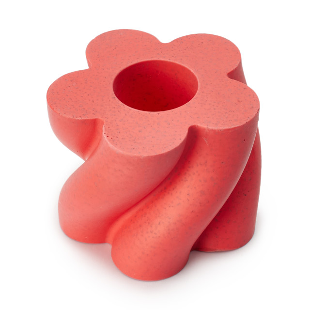 Alkaline Swirl Dinner Candle Holder - Radiant Red angled view