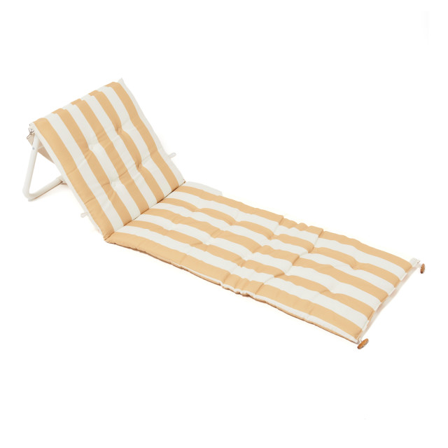 Sunnylife Reclining Beach Chair - Mango Bay Golden Mustard Stripe