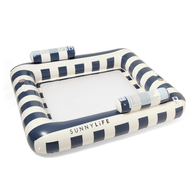 Sunnylife Luxe Twin Hammock Float - Le Weekend Navy Stripe