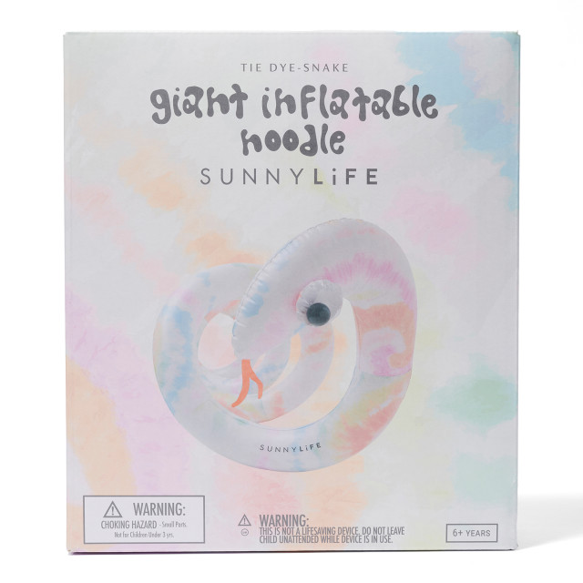 Sunnylife Giant Inflatable Noodle Snake - Tie Dye packaging
