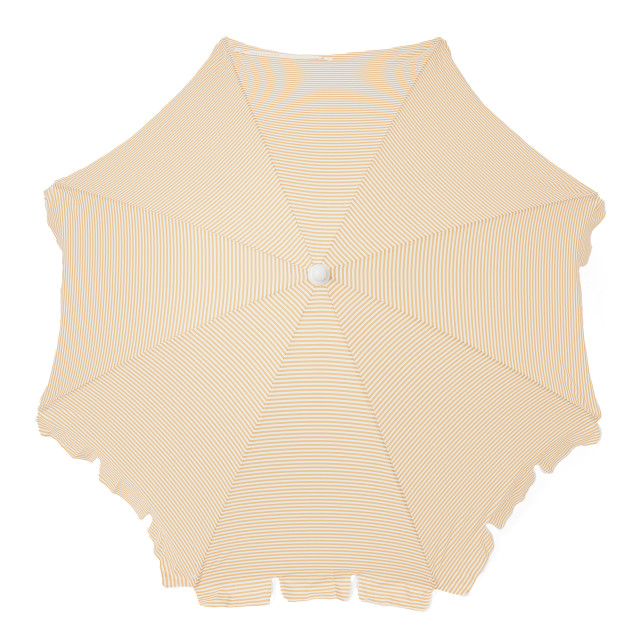 Sunnylife Beach Umbrella - Mango Bay Golden Mustard Stripe angle