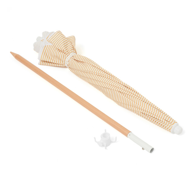 Sunnylife Beach Umbrella - Mango Bay Golden Mustard Stripe detail