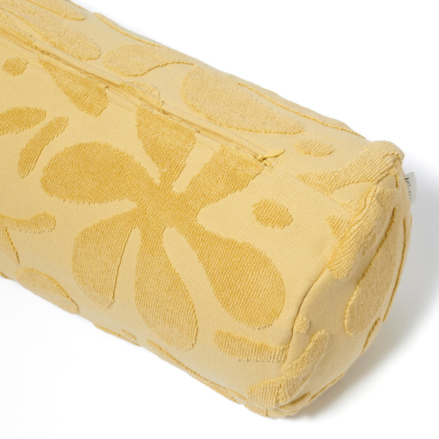 Sunnylife Inflatable Beach Pillow - Mango Bay Golden Mustard Stripe detail