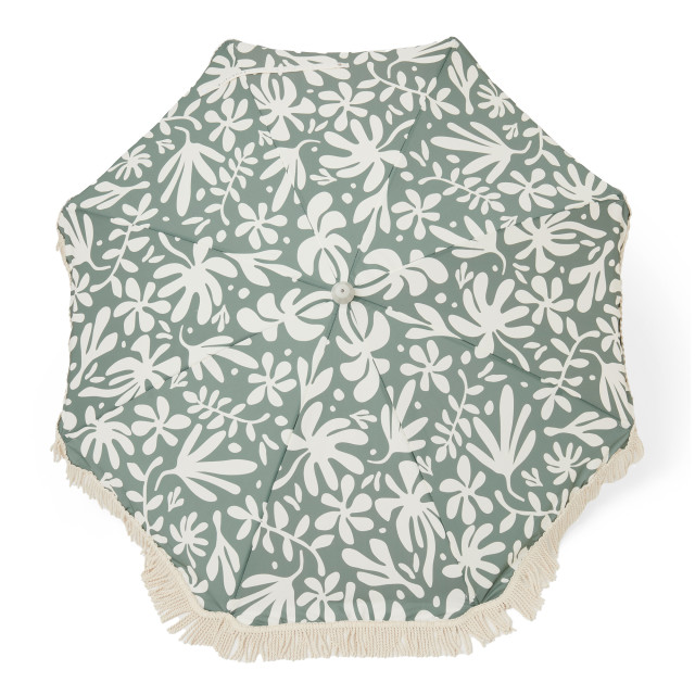 Sunnylife The Resort Luxe Beach Umbrella - The Vacay Olive angle