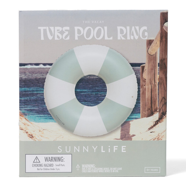 Sunnylife Tube Pool Ring - The Vacay Olive packaging