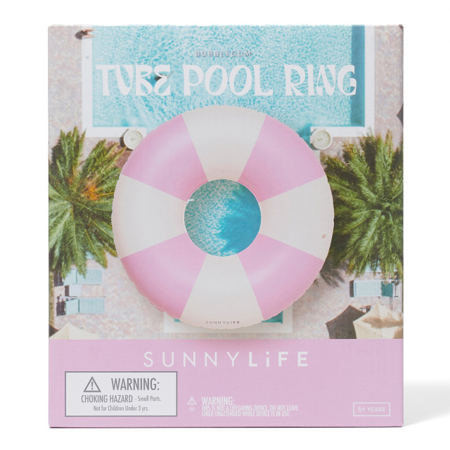 Sunnylife Tube Pool Ring - Bubblegum Pink packaging