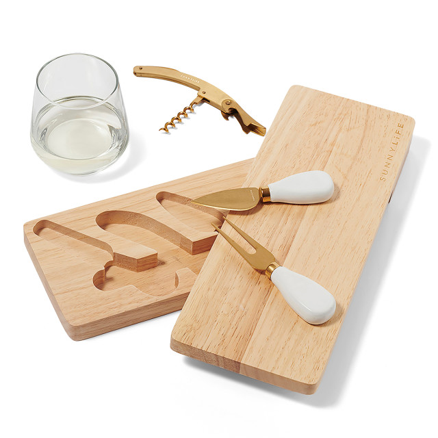 Sunnylife Le Weekend Travel Cheese Board Set angle