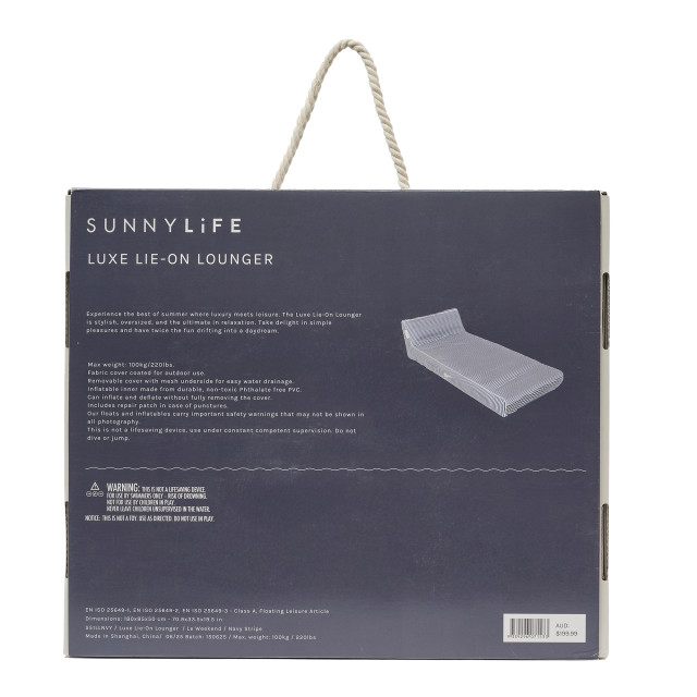 Sunnylife Luxe Lie-On Lounger Float - Le Weekend Navy