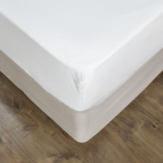 Thread Office White Fitted Sheet, 200 Thread Count - King