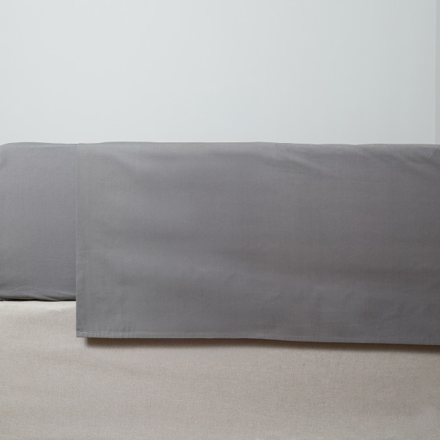 Thread Office Charcoal Flat Sheet, 200 Thread Count - Double/Queen