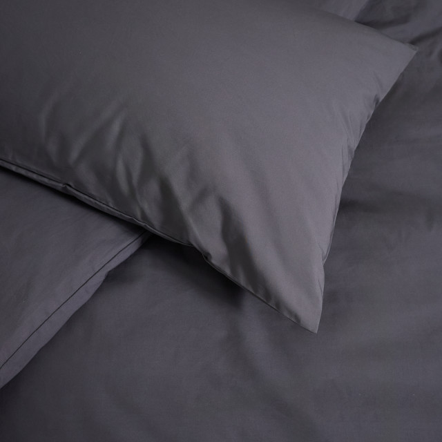 Thread Office Charcoal Duvet Cover Set, 200 Thread Count - Double