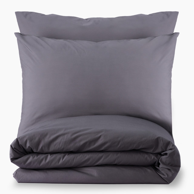 Thread Office Charcoal Duvet Cover Set, 200 Thread Count - Double