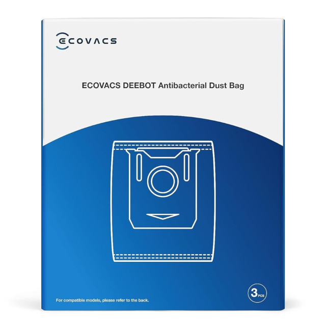 Ecovacs DEEBOT T30 OMNI Antibacterial Dust Bags, Pack of 3 packaging