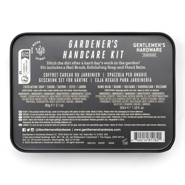 Gentlemens Hardware Gardener's Hand Care Kit packaging angle