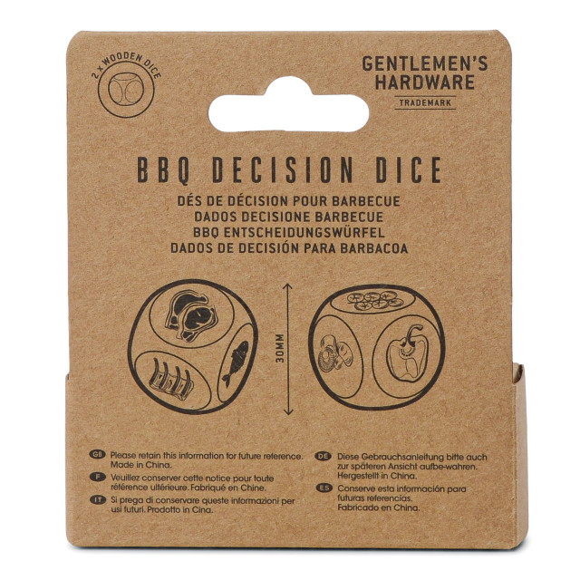 Gentlemens Hardware BBQ Dice, Set of 2 packaging angle