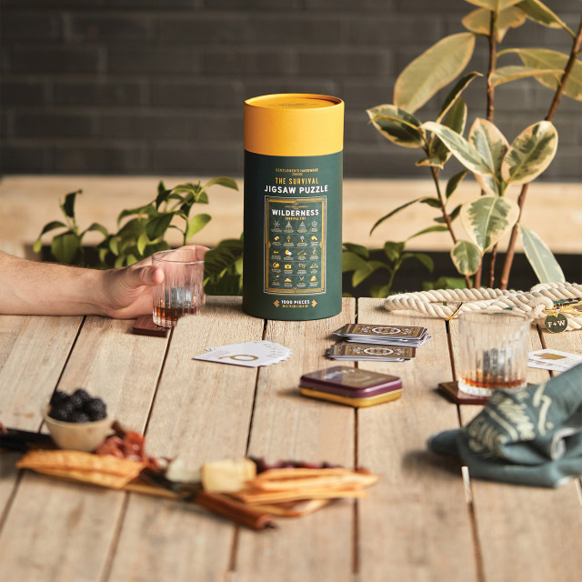 Gentlemens Hardware The Survival Jigsaw Puzzle, 1000 Piece on the table
