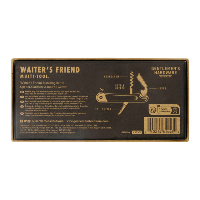 Gentlemens Hardware Waiter's Friend Multi-Tool packaging angle