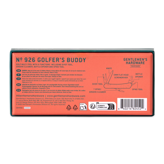 Gentlemens Hardware Golfer's Buddy Multi-Tool
