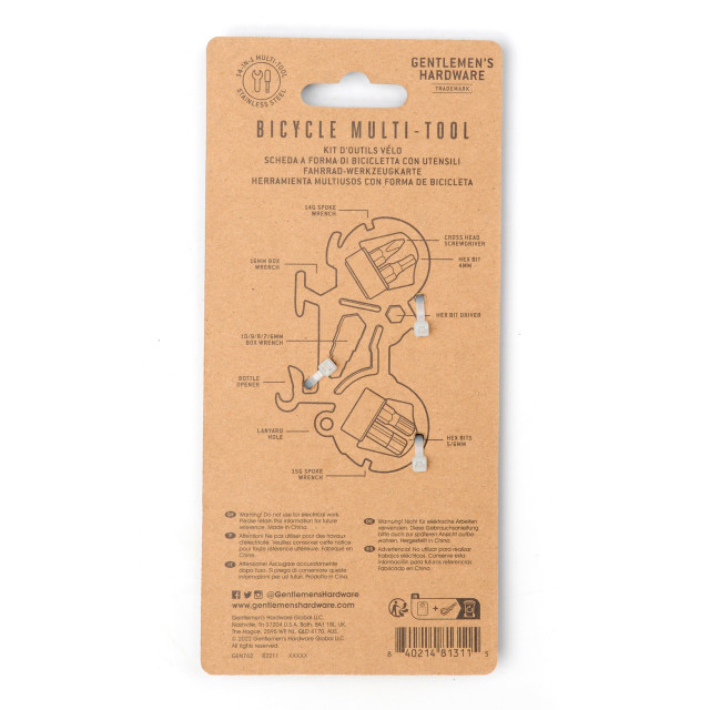 Gentlemens Hardware Mini Bicycle Multi-Tool packaging angle