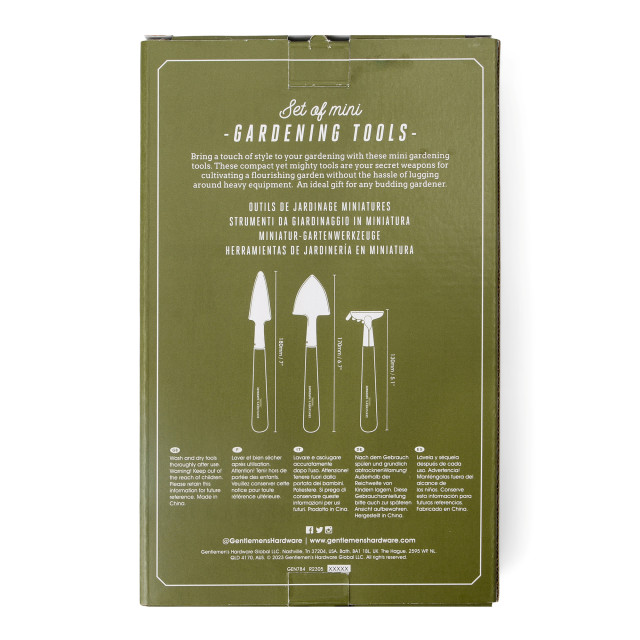 Gentlemens Hardware Mini Gardening Tools packaging angle