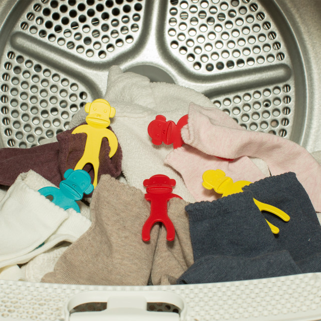 Kikkerland Sock Monkey, Set of 12 in a washing machine