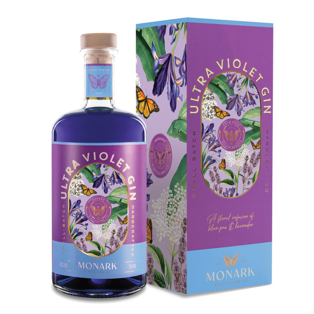 Monark Distillery Ultra Violet Gin, 750ml packaging