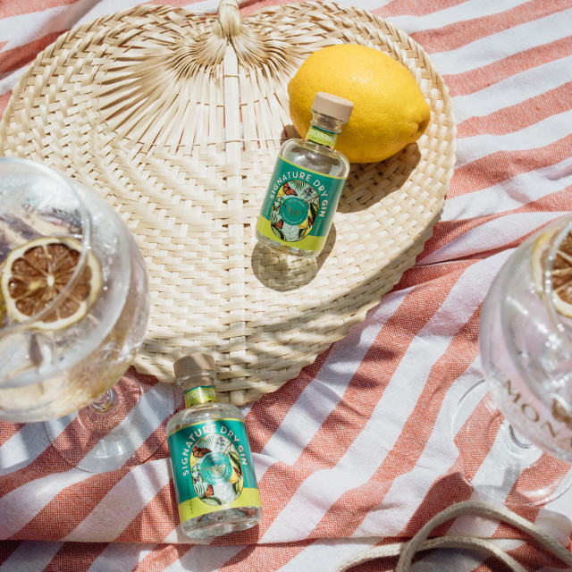 Monark Distillery Taster Selection Pack on a picnic blanket
