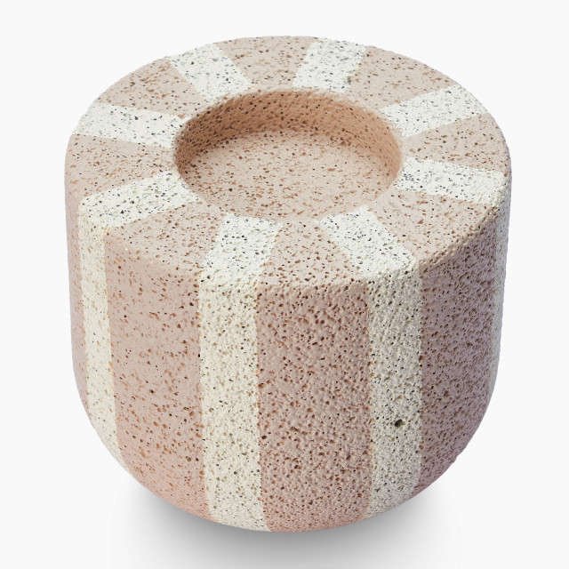 Thread Office Stripe Tealight Candle Holder - Short angled view