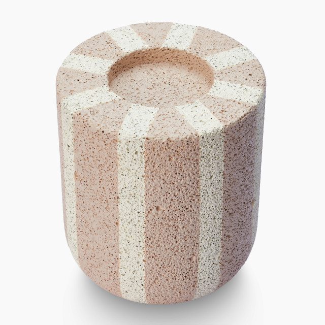 Thread Office Stripe Tealight Candle Holder - Tall angled view