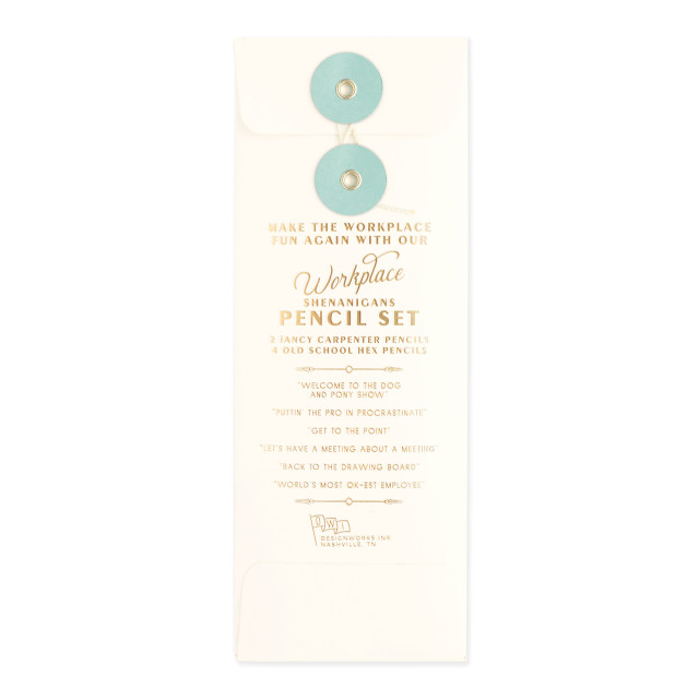Designworks Ink Workplace Shenanigans Pencils, Set of 6 packaging angle