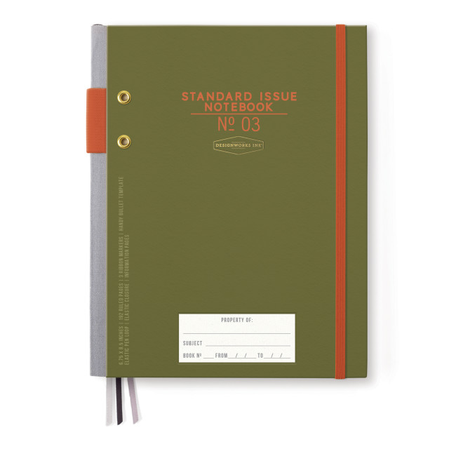 Designworks Ink Standard Issue Planner Notebook - Army Green & Chili