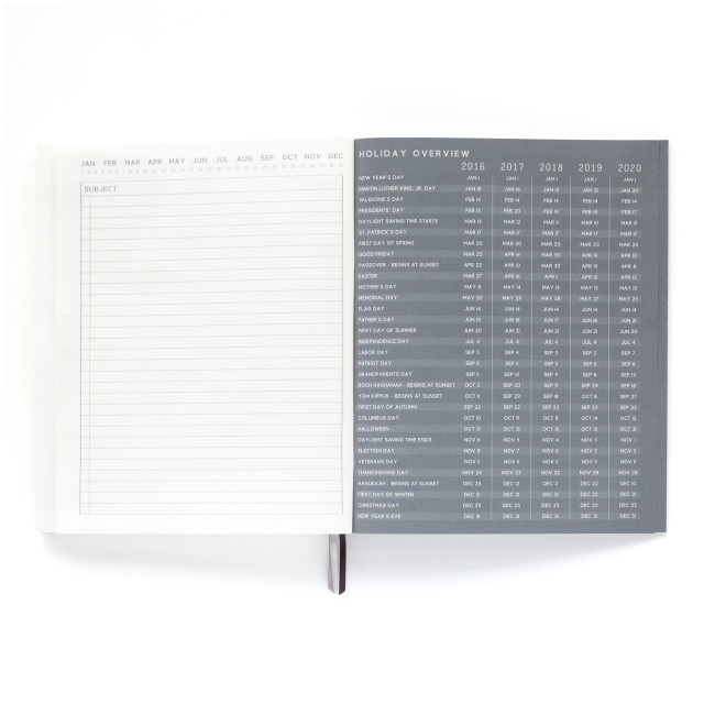 Designworks Ink Standard Issue Planner Notebook - Cobalt & Citron detail of the pages