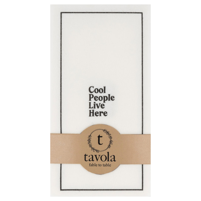Tavola Cool People Live Here Slim Luxury Napkins, Pack of 24