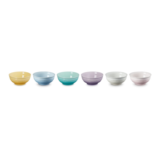 Le Creuset Sorbet Collection Mini Bowls, Set of 6 angled view of products
