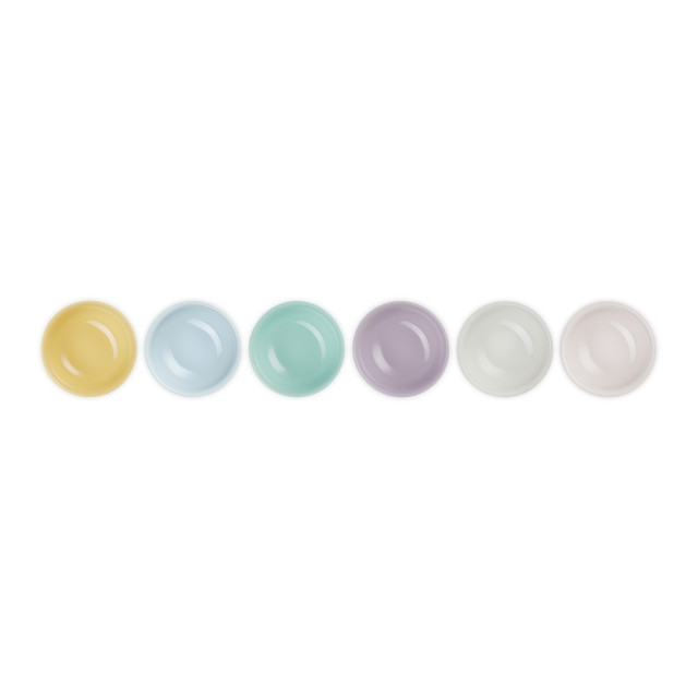Le Creuset Sorbet Collection Mini Bowls, Set of 6 angled view of products