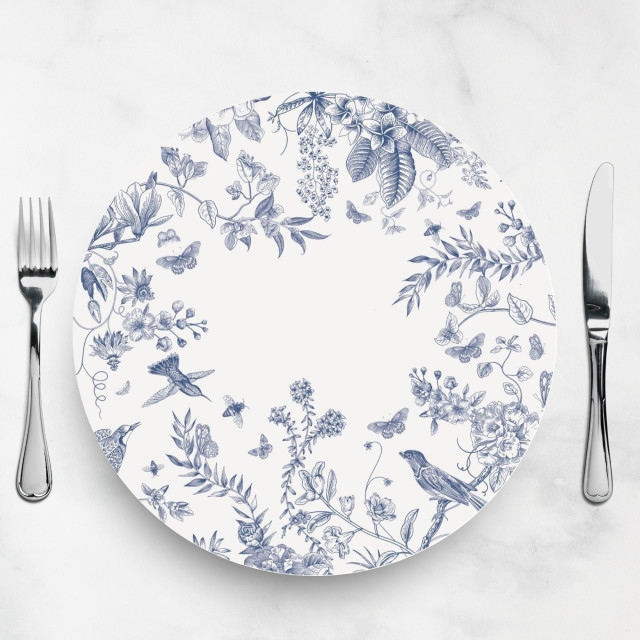 Skoert Delft Disposable Placemats, Pack of 25 on the table with cutlery