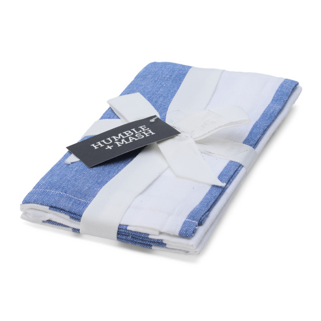 Humble & Mash Striped Napkins, Set of 2 - Royal Blue