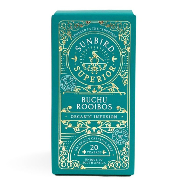 Sunbird Rooibos Organic Buchu Rooibos Tea Bags, Pack of 20