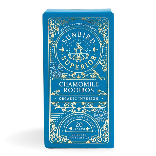 Sunbird Rooibos Organic Chamomile Rooibos Tea Bags, Pack of 20