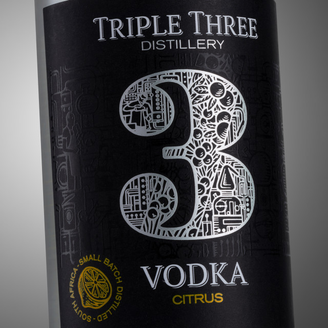 Triple Three Citrus Vodka, 750ml