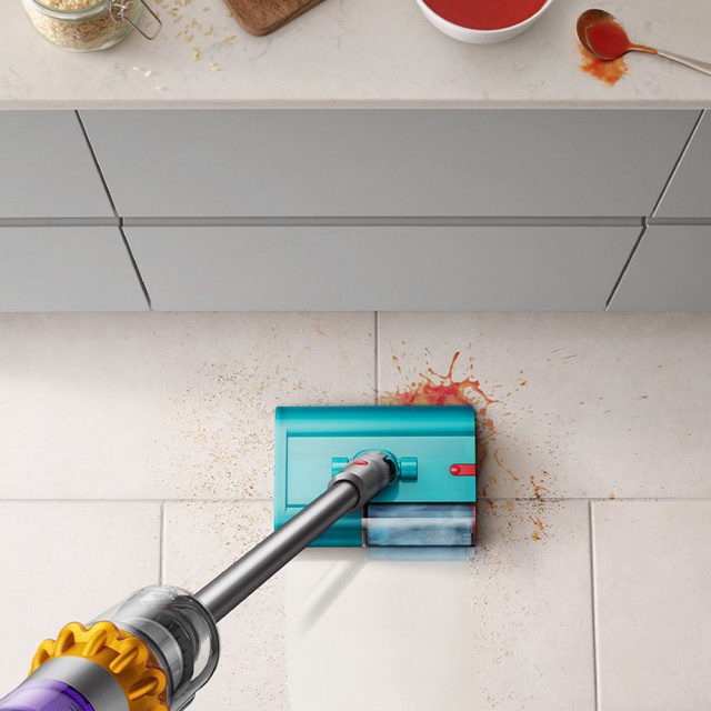 Dyson V15 Detect Submarine Cordless Vacuum Cleaner cleaning tiles