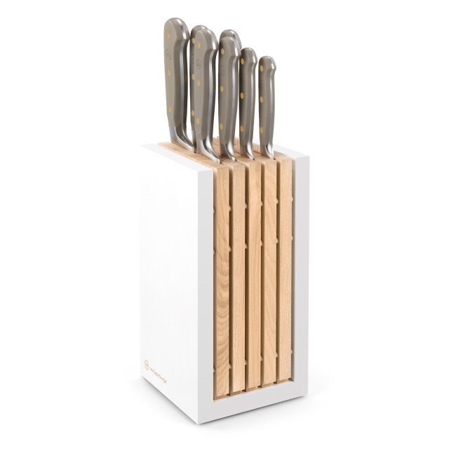 Wusthof Classic Colours Knife Block Set, 8-Piece - Velvet Oyster