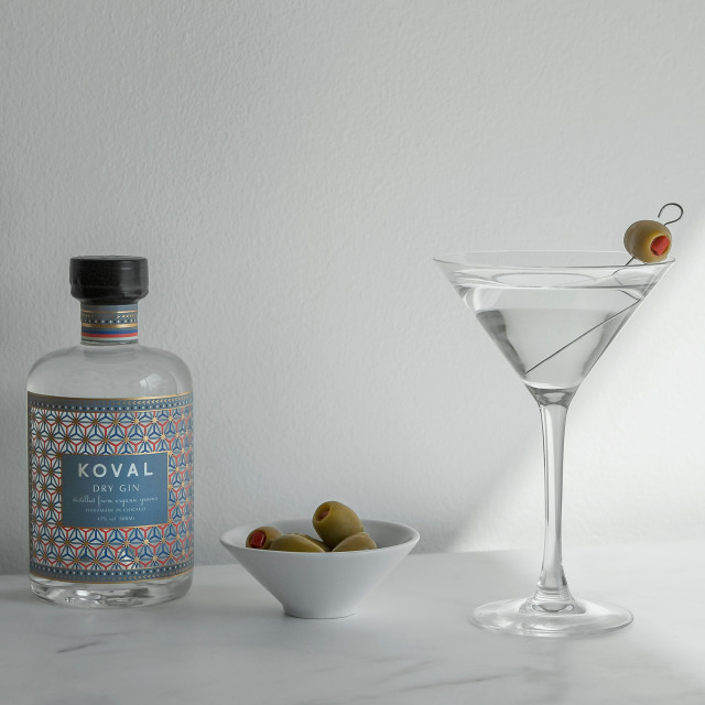 Koval Organic Dry Gin, 500ml with cocktail